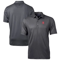 Men's Cutter & Buck Black NC State Wolfpack Big & Tall Pike Banner Print Polo