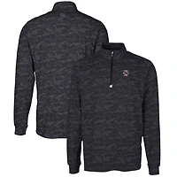 Men's Cutter & Buck Black Boston College Eagles Big & Tall Traverse Camo Print Stretch Quarter-Zip Pullover Top