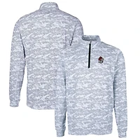 Men's Cutter & Buck Charcoal Georgia Bulldogs Big & Tall Traverse Camo Print Stretch Quarter-Zip Pullover Top