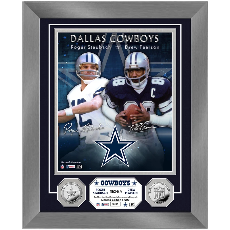 Highland Mint Roger Staubach & Drew Pearson Dallas Cowboys 13'' x 16'' Dynamic Duo Photo Mint