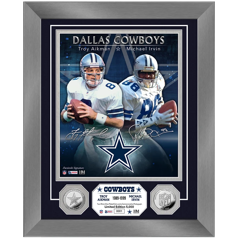 Highland Mint Troy Aikman & Michael Irvin Dallas Cowboys 13'' x 16'' Dynamic Duo Photo Mint