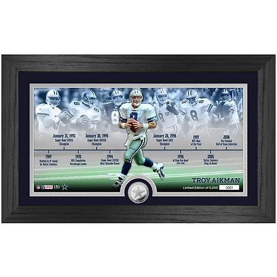 Highland Mint Troy Aikman Dallas Cowboys 12'' x 20'' Timeline Pano Photo Mint