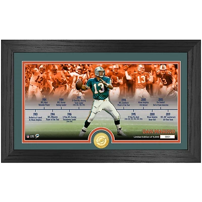 Highland Mint Dan Marino Miami Dolphins 12'' x 20'' Timeline Pano Photo Mint
