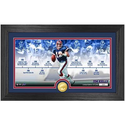 Highland Mint Jim Kelly Buffalo Bills 12'' x 20'' Timeline Pano Photo Mint