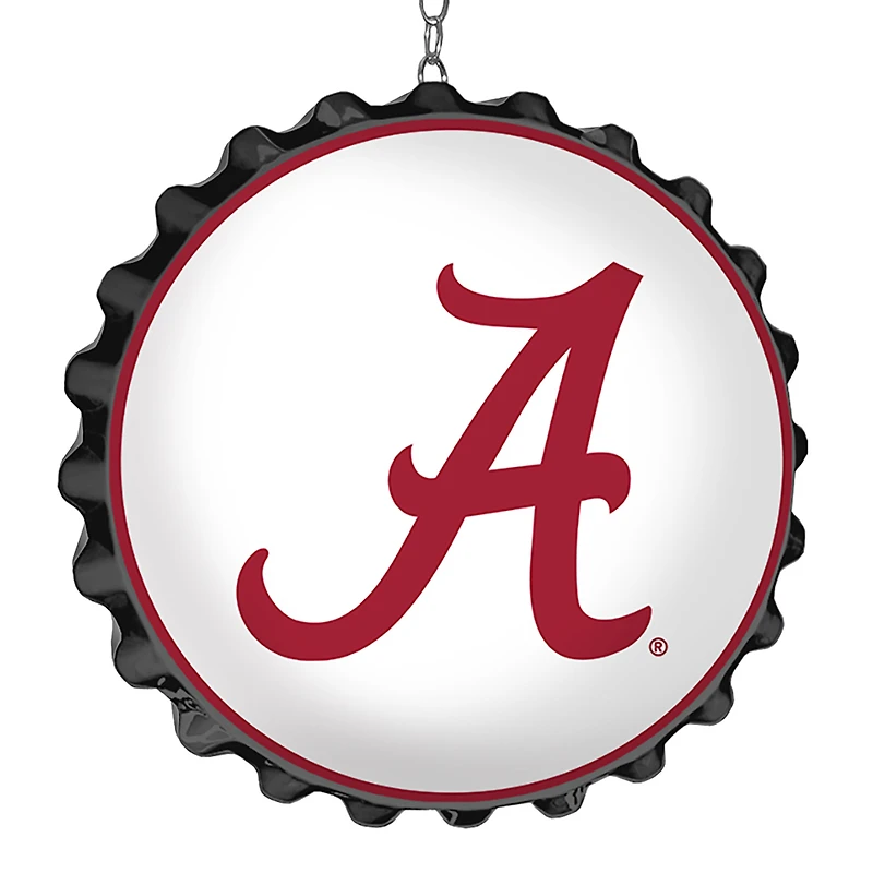 White Alabama Crimson Tide Logo Bottle Cap Dangler