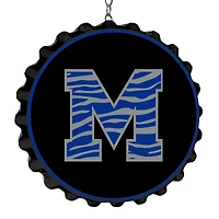 Black Memphis Tigers Striped M Bottle Cap Dangler