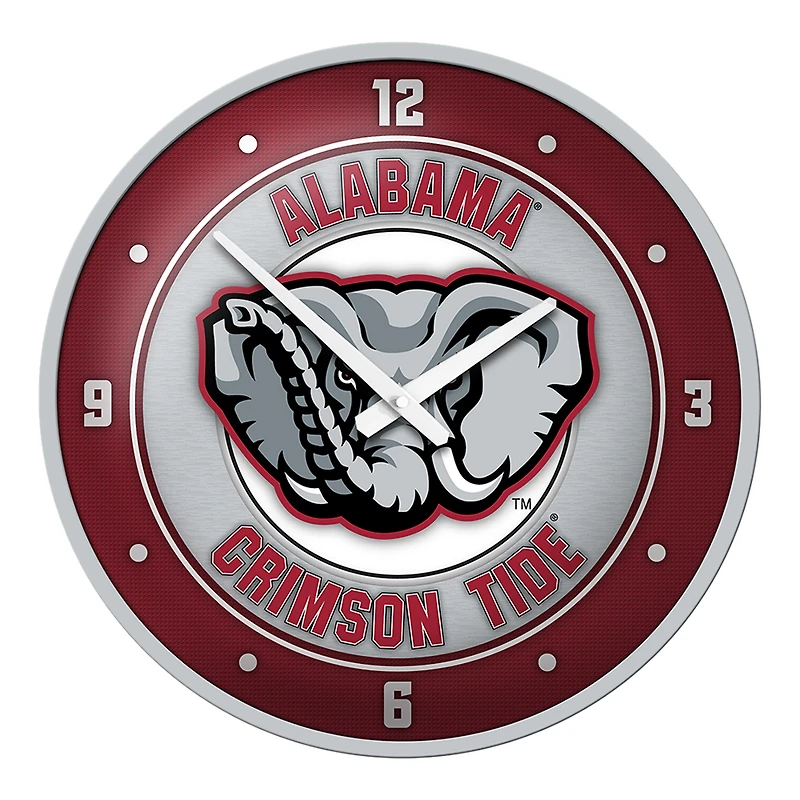 Gray Alabama Crimson Tide Mascot Modern Disc Wall Clock