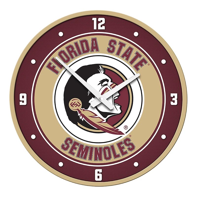 Gold Florida State Seminoles Modern Disc Wall Clock