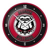Red Georgia Bulldogs Mascot Modern Disc Wall Clock