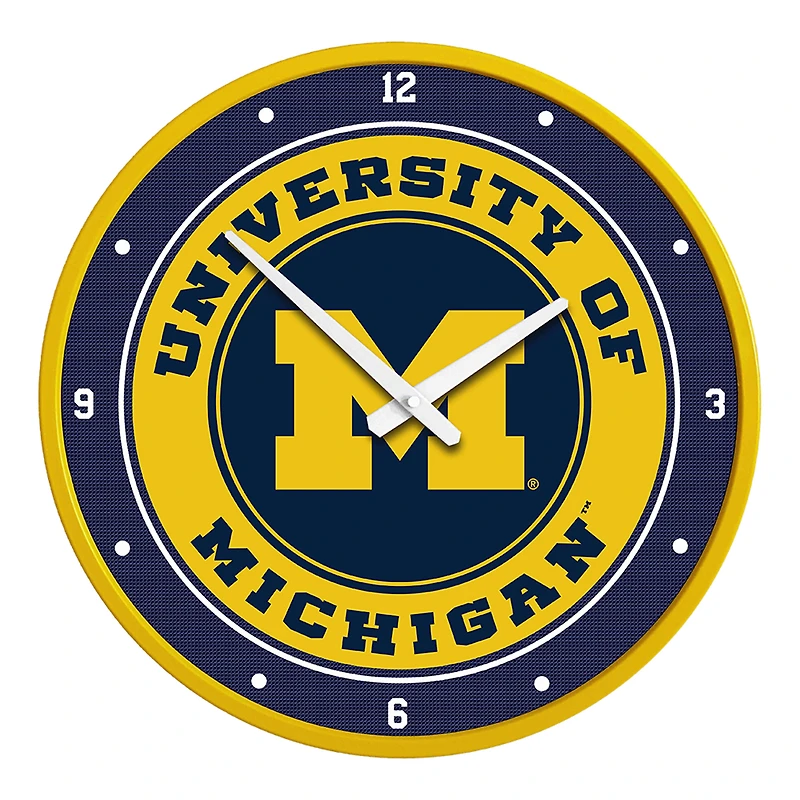 Yellow Michigan Wolverines Modern Disc Wall Clock