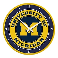 Yellow Michigan Wolverines Modern Disc Wall Clock