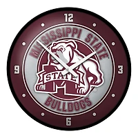 Black Mississippi State Bulldogs Mascot Modern Disc Wall Clock
