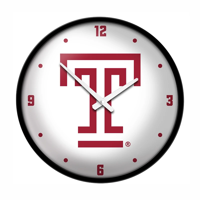 White Temple Owls Logo Modern Disc Wall Clock