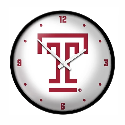 White Temple Owls Logo Modern Disc Wall Clock