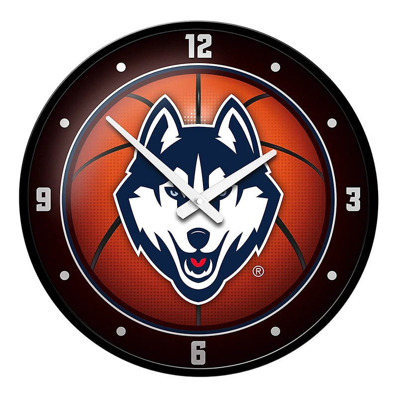 Orange UConn Huskies Basketball Modern Disc Wall Clock