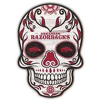 Arkansas Razorbacks 12'' Sugar Skull Sign