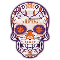 Clemson Tigers 12'' Sugar Skull Sign