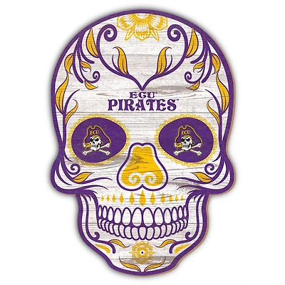 ECU Pirates 12'' Sugar Skull Sign