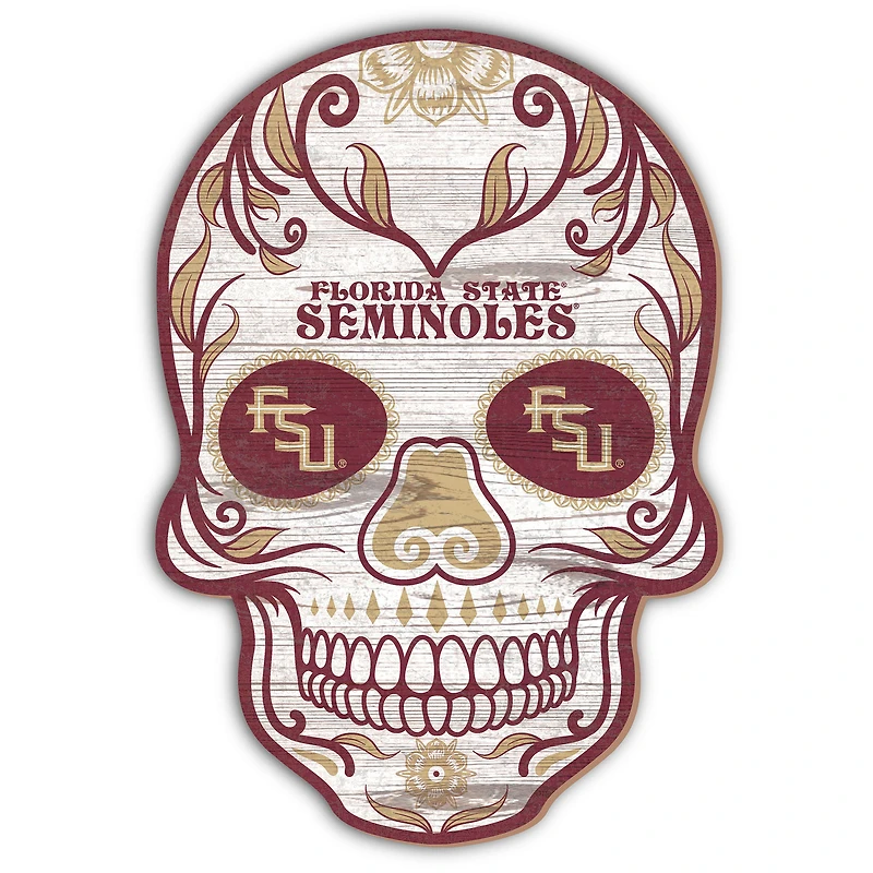 Florida State Seminoles 12'' Sugar Skull Sign