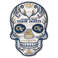 Georgia Tech Yellow Jackets 12'' Sugar Skull Sign