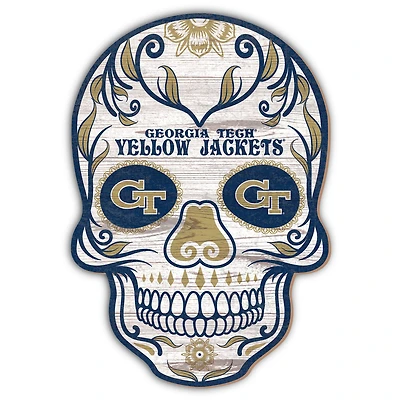 Georgia Tech Yellow Jackets 12'' Sugar Skull Sign