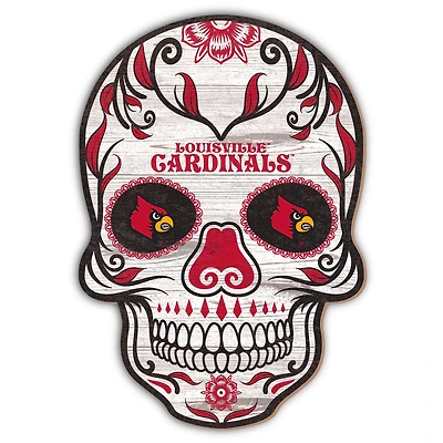 Louisville Cardinals 12'' Sugar Skull Sign