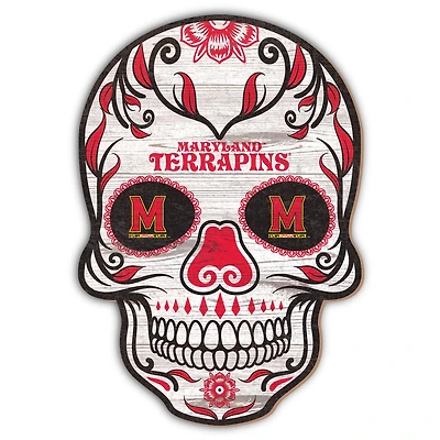 Maryland Terrapins 12'' Sugar Skull Sign
