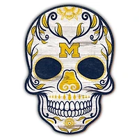 Michigan Wolverines 12'' Sugar Skull Sign