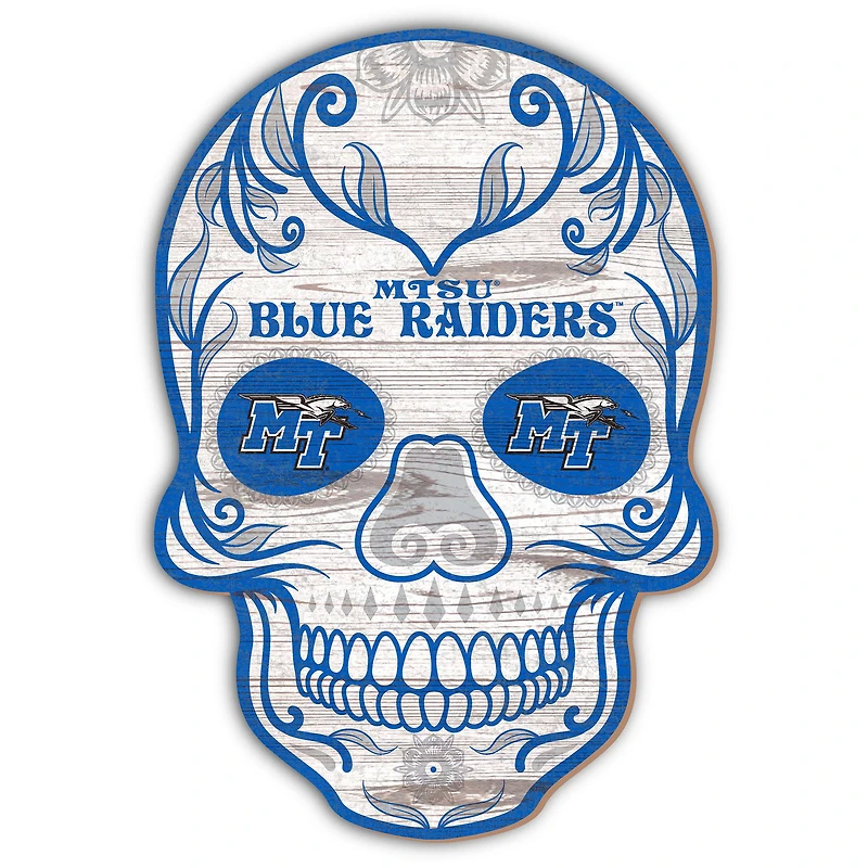 MTSU Blue Raiders 12'' Sugar Skull Sign