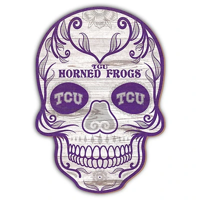 TCU Horned Frogs 12'' Sugar Skull Sign