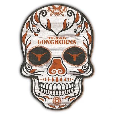 Texas Longhorns 12'' Sugar Skull Sign