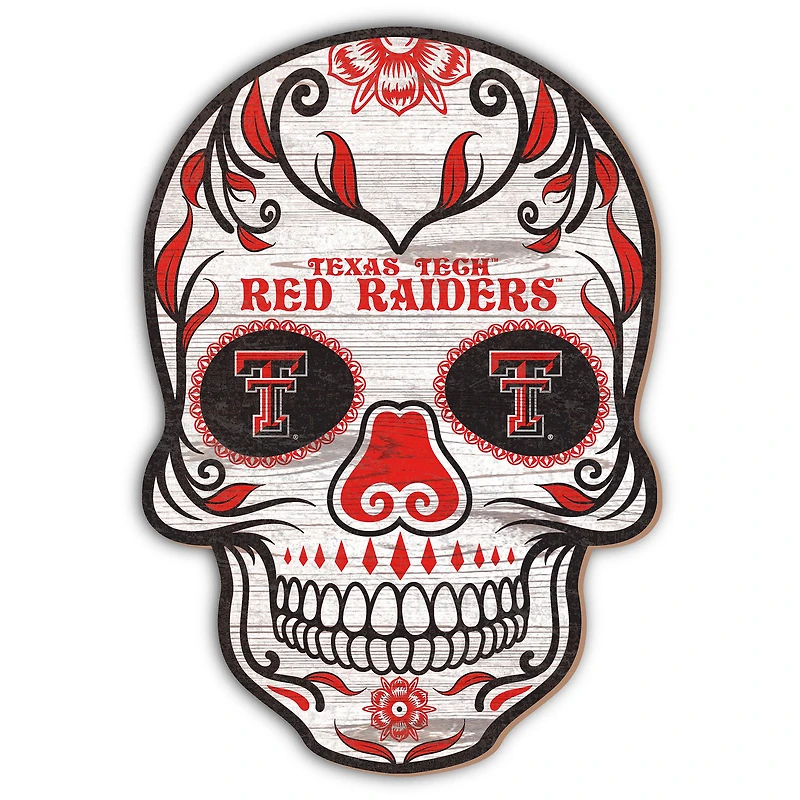 Texas Tech Red Raiders 12'' Sugar Skull Sign