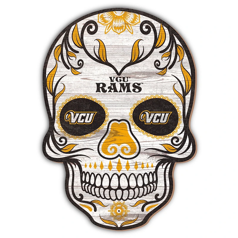 VCU Rams 12'' Sugar Skull Sign
