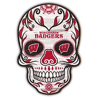 Wisconsin Badgers 12'' Sugar Skull Sign