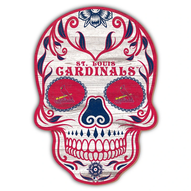 St. Louis Cardinals 12'' Sugar Skull Sign