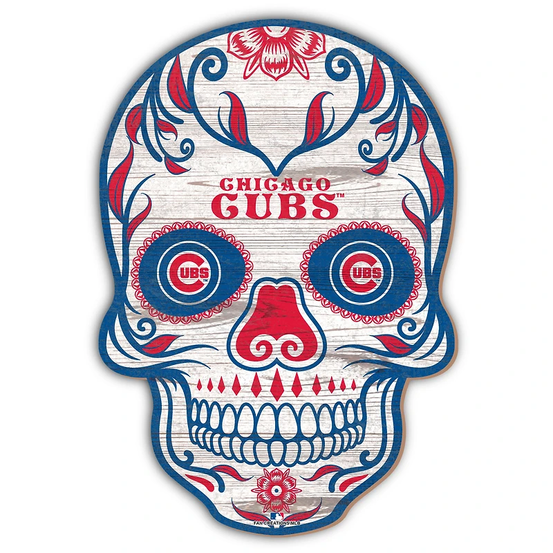 Chicago Cubs 12'' Sugar Skull Sign