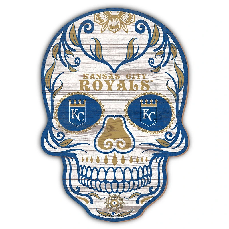 Kansas City Royals 12'' Sugar Skull Sign