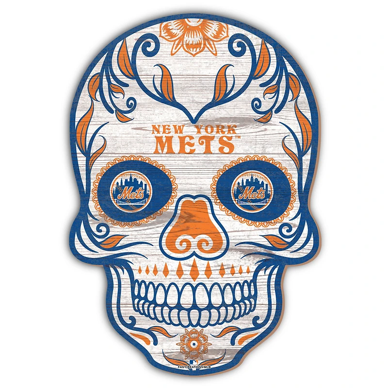 New York Mets 12'' Sugar Skull Sign