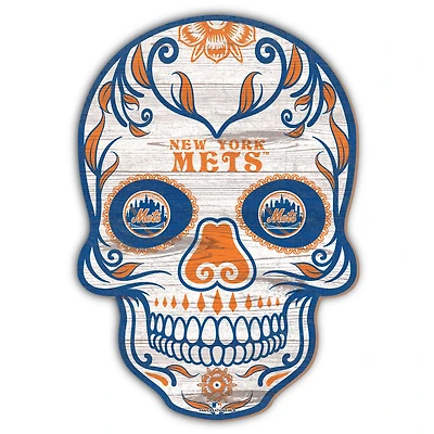 New York Mets 12'' Sugar Skull Sign