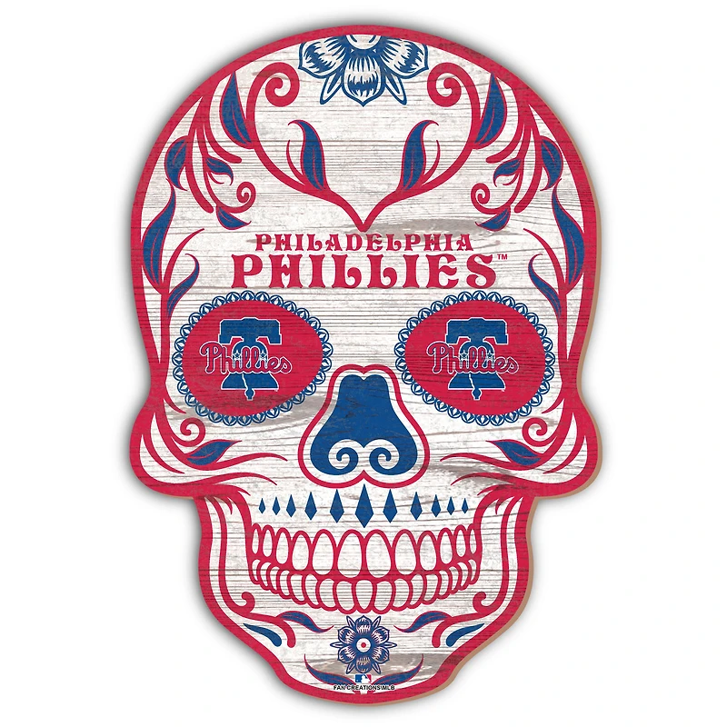 Philadelphia Phillies 12'' Sugar Skull Sign