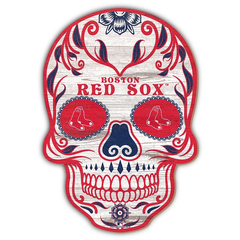 Boston Red Sox 12'' Sugar Skull Sign