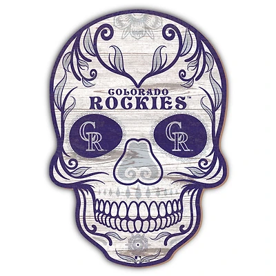Colorado Rockies 12'' Sugar Skull Sign