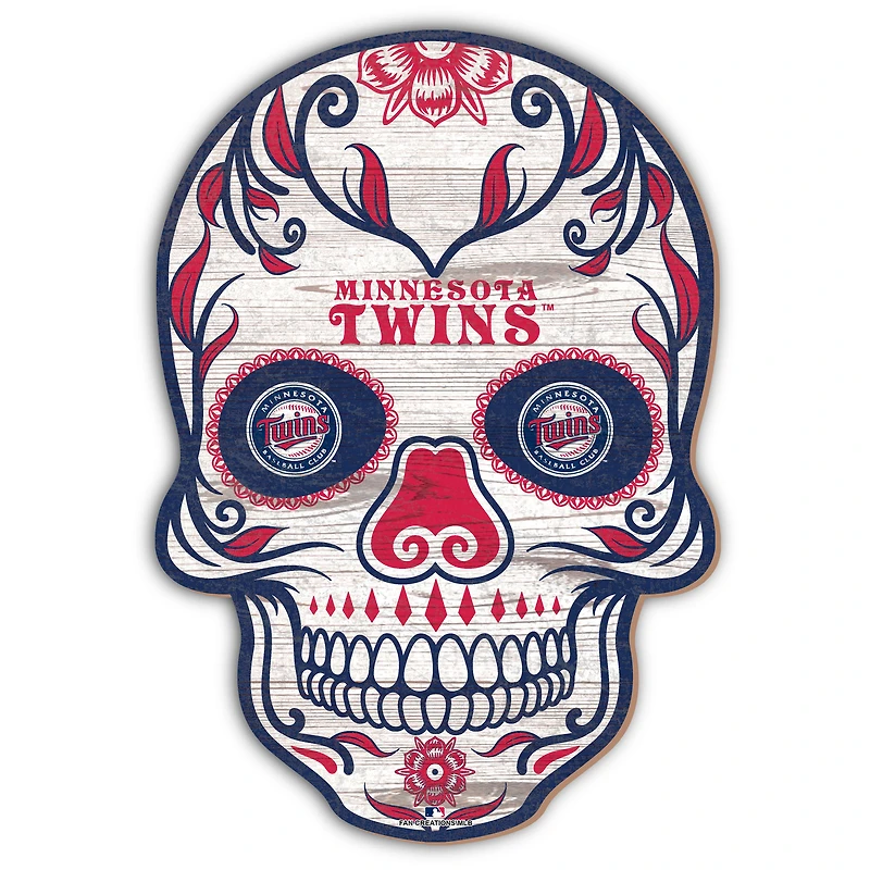 Minnesota Twins 12'' Sugar Skull Sign