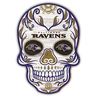 Baltimore Ravens 12'' Sugar Skull Sign