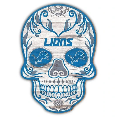 Detroit Lions 12'' Sugar Skull Sign