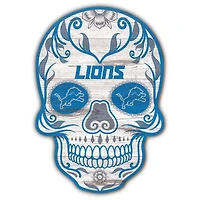 Detroit Lions 12'' Sugar Skull Sign