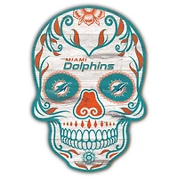 Miami Dolphins 12'' Sugar Skull Sign