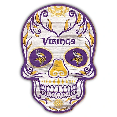 Minnesota Vikings 12'' Sugar Skull Sign