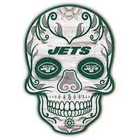 New York Jets 12'' Sugar Skull Sign