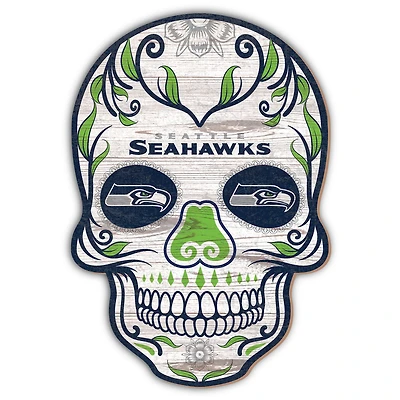 Seattle Seahawks 12'' Sugar Skull Sign